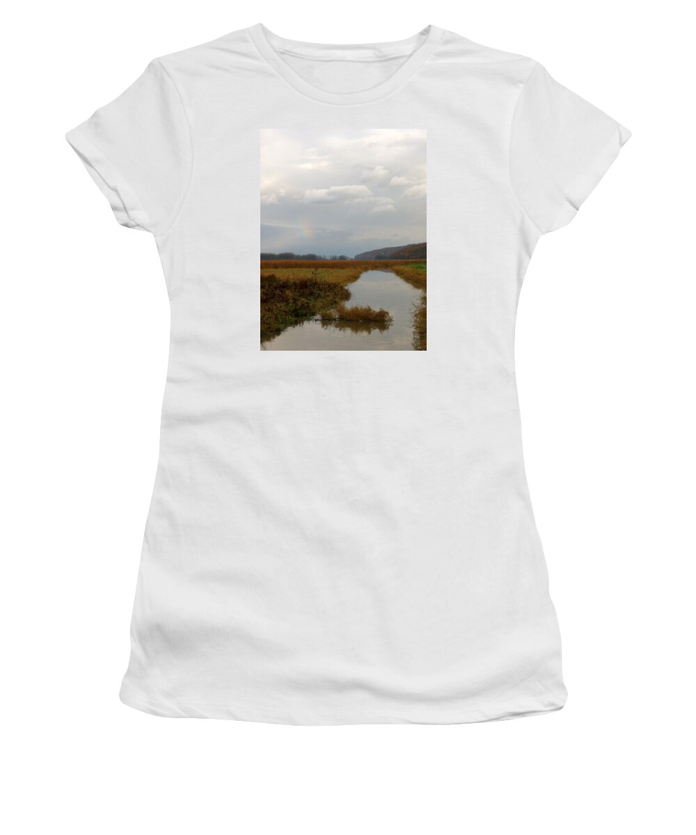 Rainbow Women's T-Shirt featuring the photograph Sunless Rainbow by Azthet Photography
