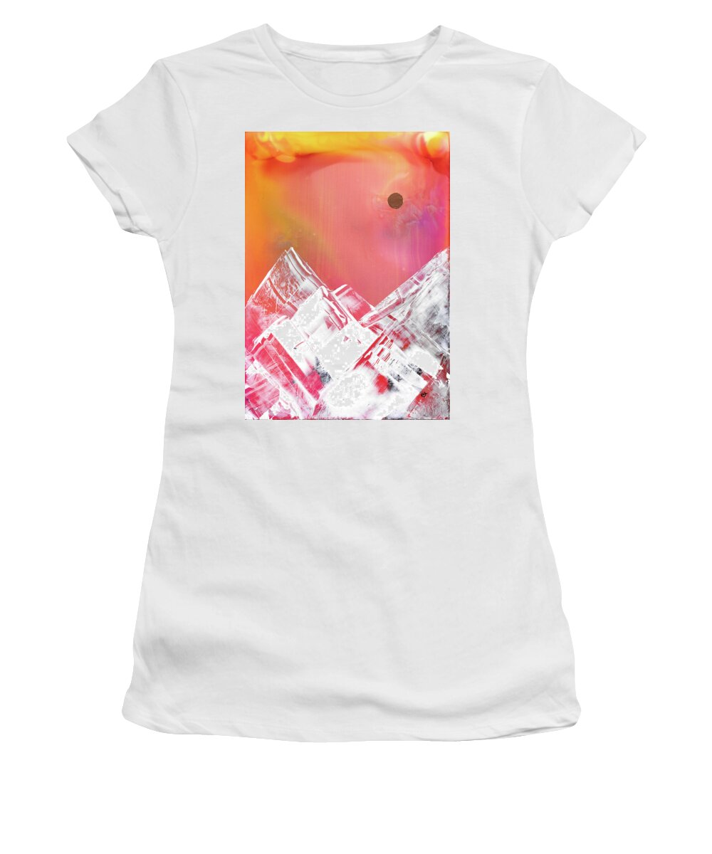 Alcohol Ink Women's T-Shirt featuring the painting Sunny Side Up by Eli Tynan