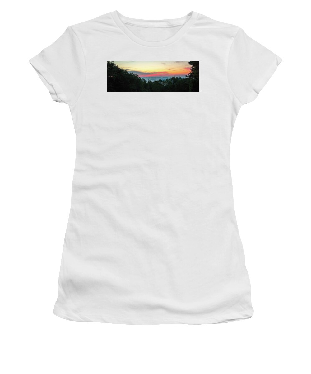Sunrise Women's T-Shirt featuring the photograph Sunrise from Maggie Valley August 16 2015 by D K Wall