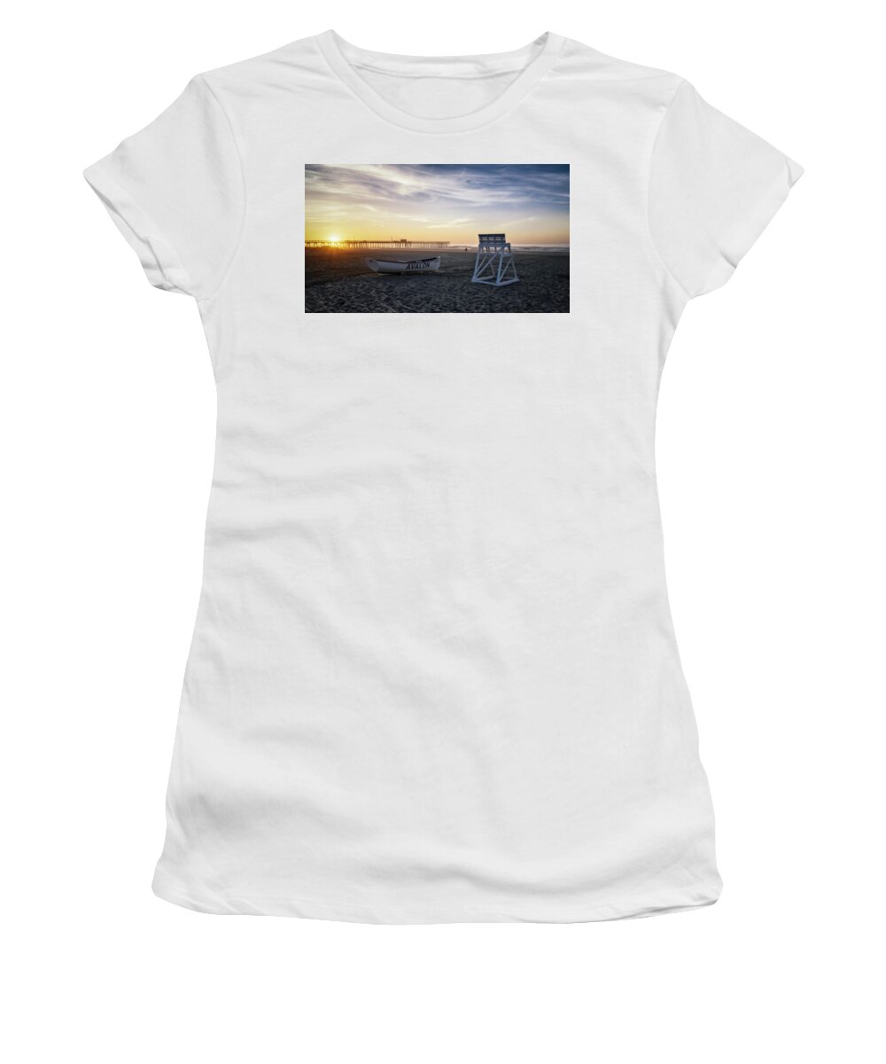 Atlantic City Women's T-Shirt featuring the photograph Sunrise in Avalon by Eduard Moldoveanu