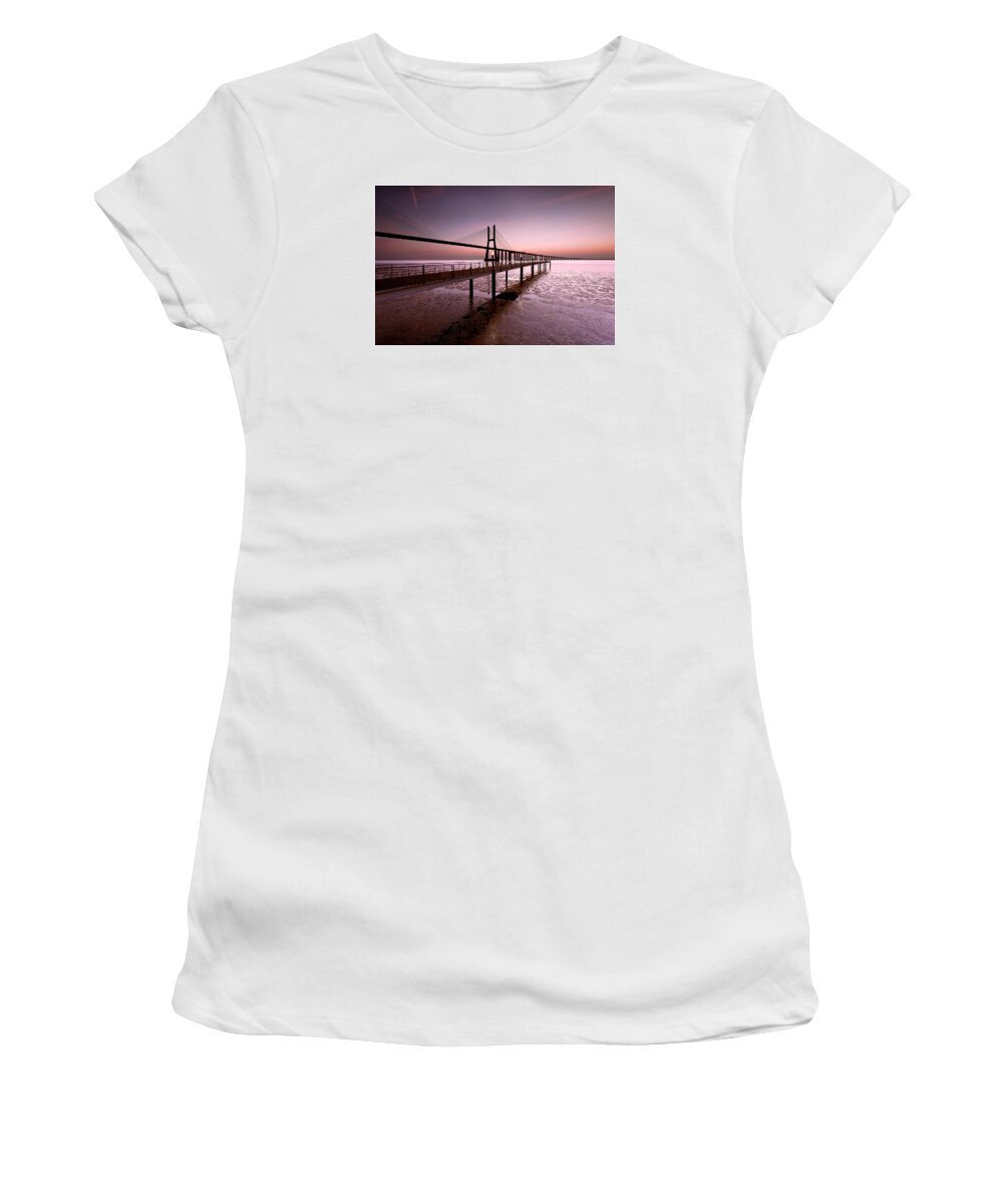 Lisbon Women's T-Shirt featuring the photograph Sunrise by Jorge Maia