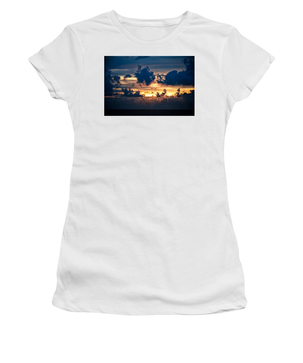 Atantic Ocean Women's T-Shirt featuring the photograph Sunrise on the Atlantic #28 by Jeremy Herman