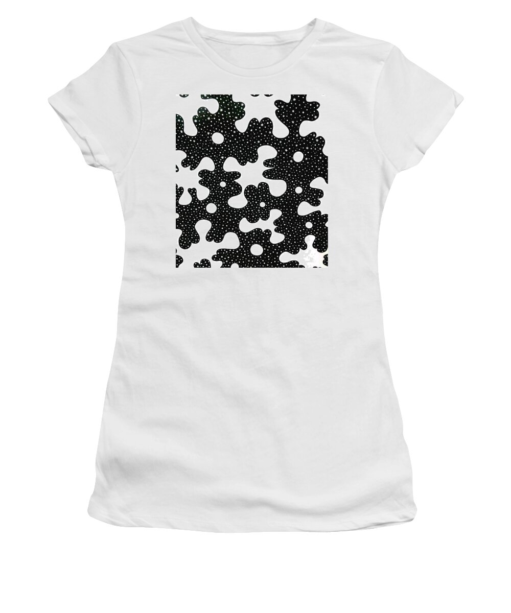 Black And White Women's T-Shirt featuring the drawing Suspended Matrix by Red Gevhere