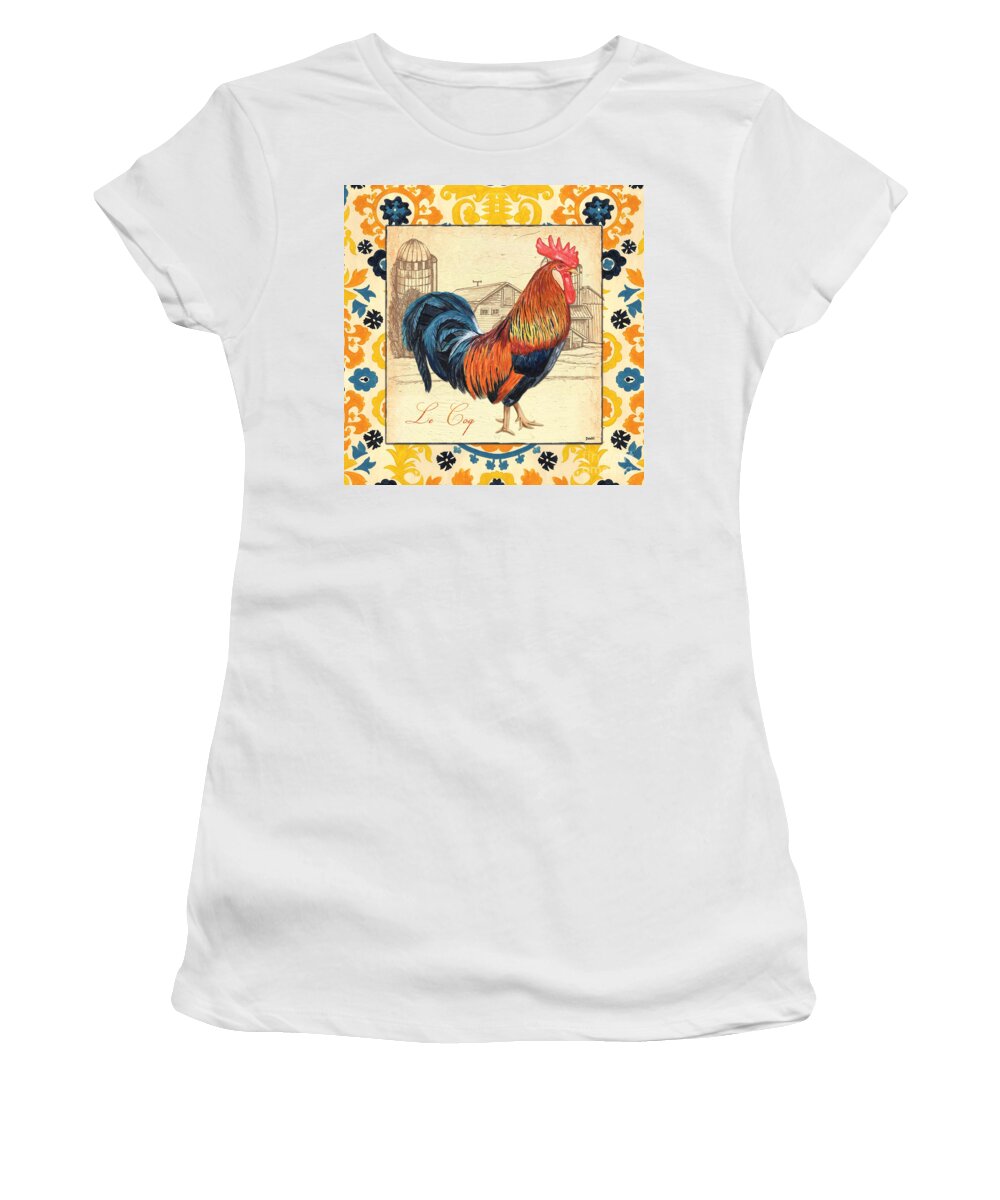 Rooster Women's T-Shirt featuring the painting Suzani Rooster 2 by Debbie DeWitt