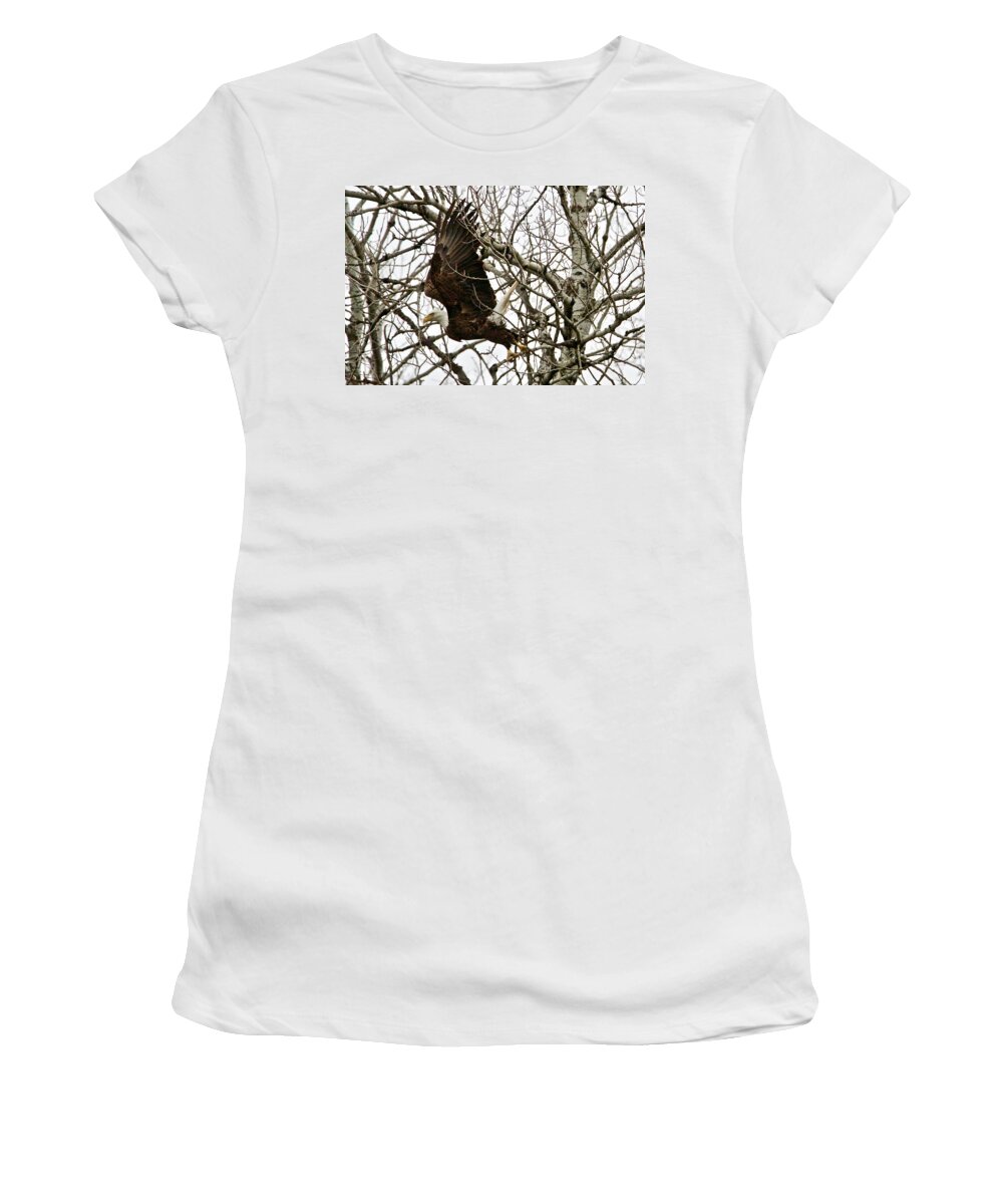 American Women's T-Shirt featuring the photograph Taking Off by Michael Peychich