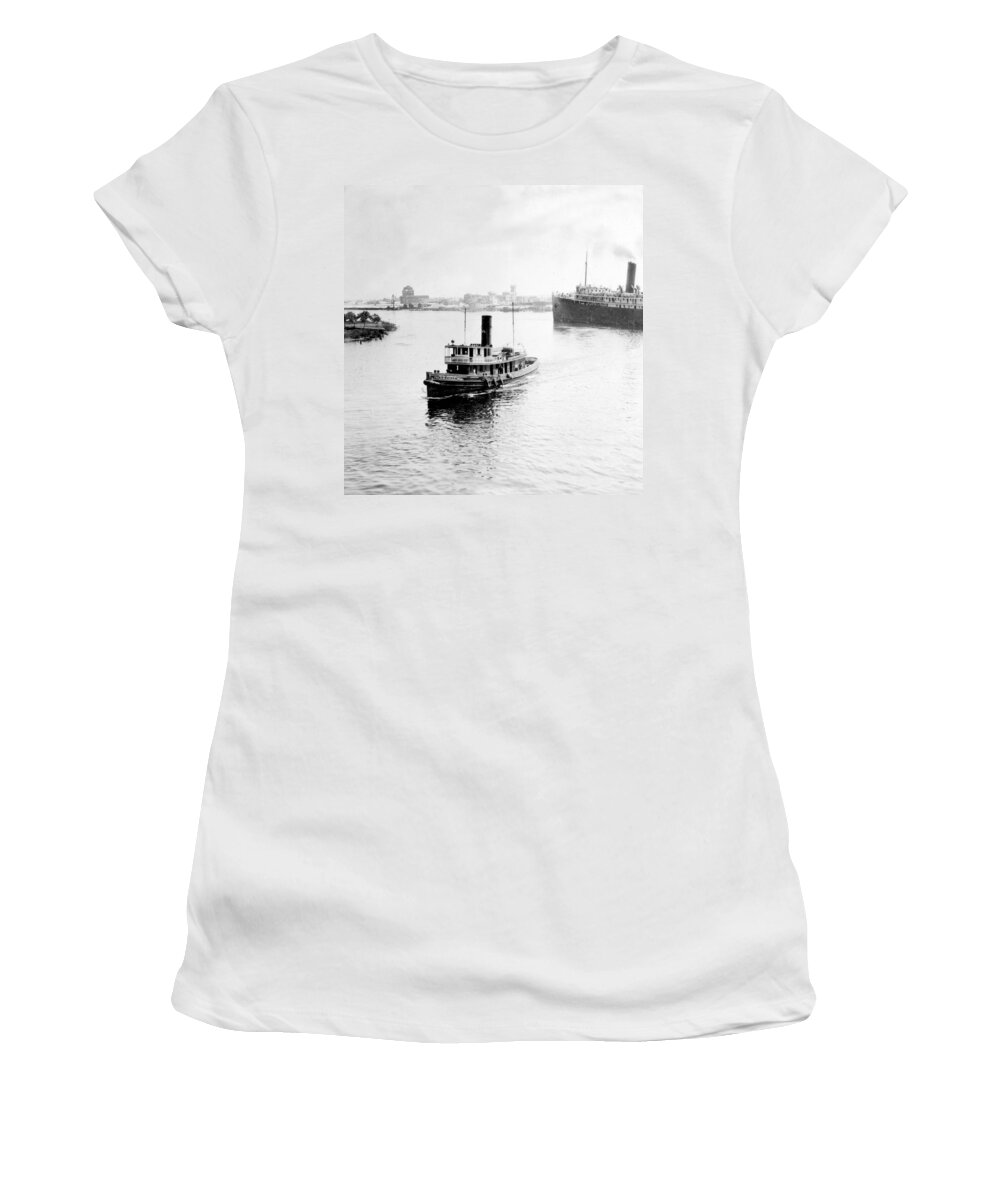 tampa Florida Women's T-Shirt featuring the photograph Tampa Florida - Harbor - c 1926 by International Images