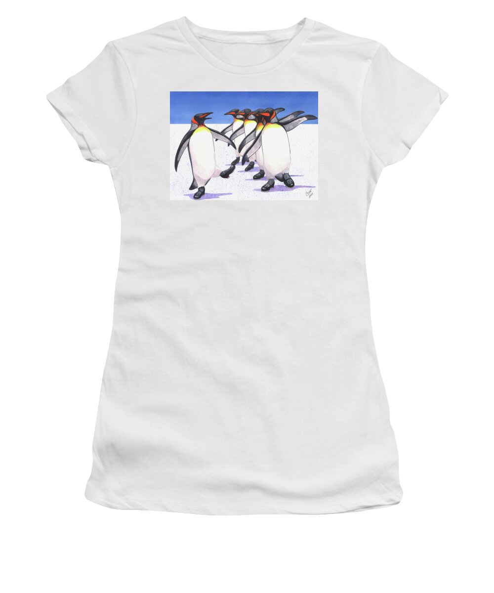 Penguin Women's T-Shirt featuring the painting Tappity Tap by Catherine G McElroy