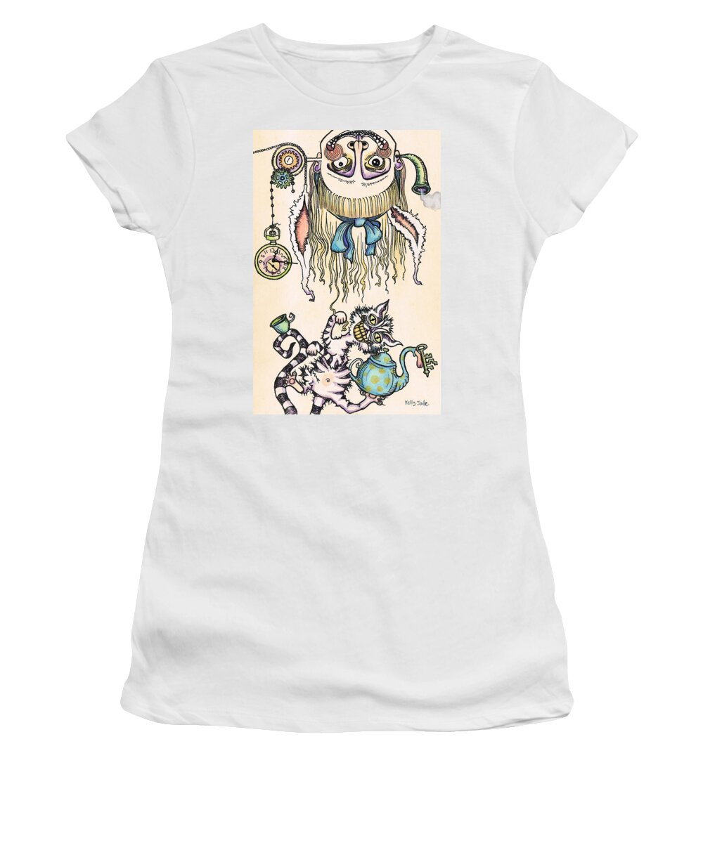Alice Women's T-Shirt featuring the painting Tea Time by Kelly King