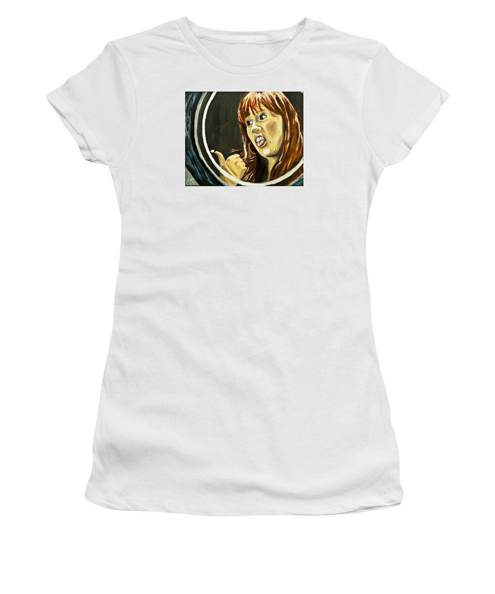 Doctor Who Women's T-Shirt featuring the painting Tenacious Donna by Jeph WHO