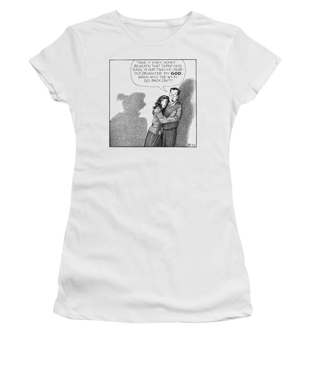 Daughter Women's T-Shirt featuring the drawing Terrifying Rage by Harry Bliss