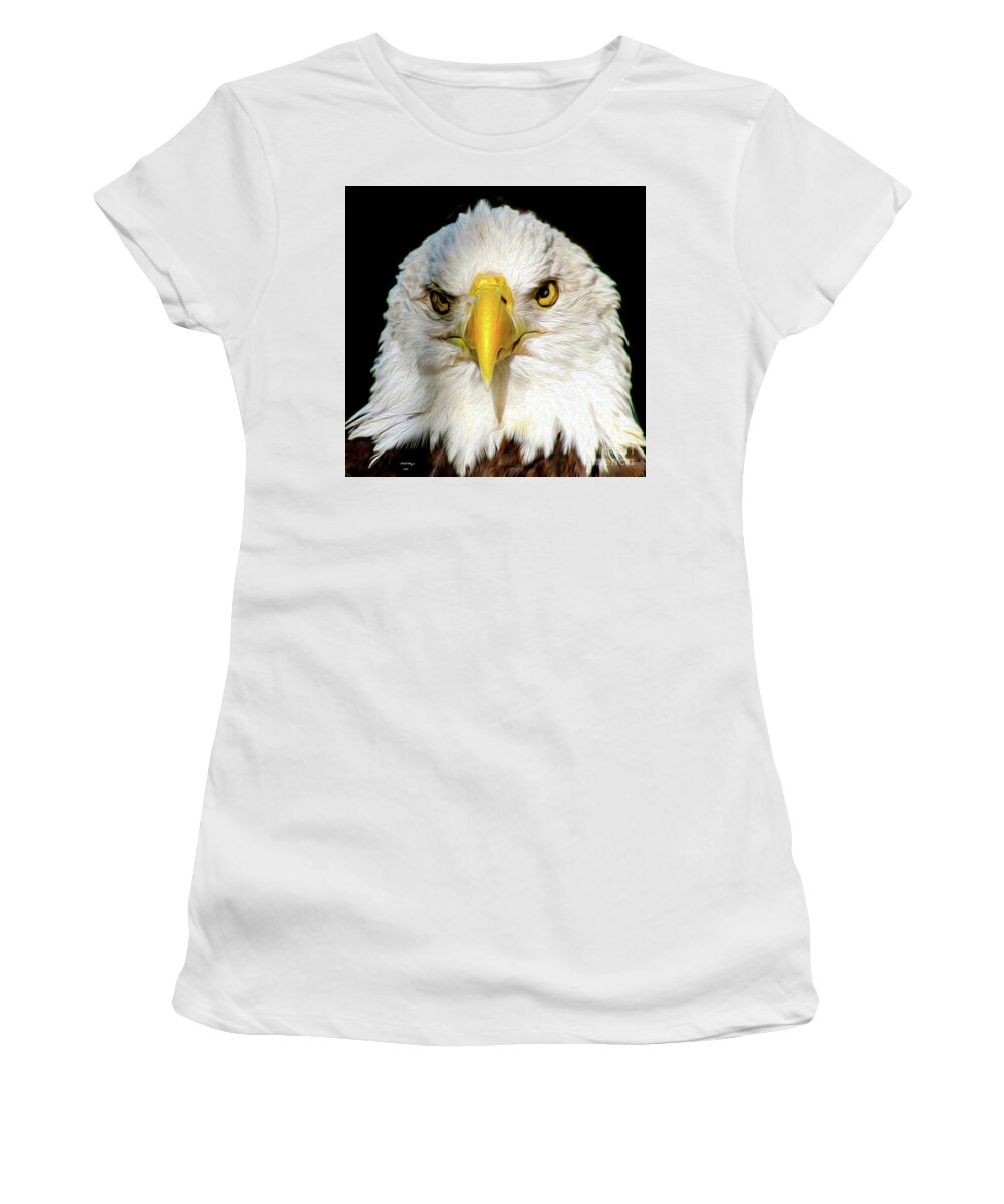 Eagle Women's T-Shirt featuring the digital art The American Bald Eagle - USA Pride by DB Hayes