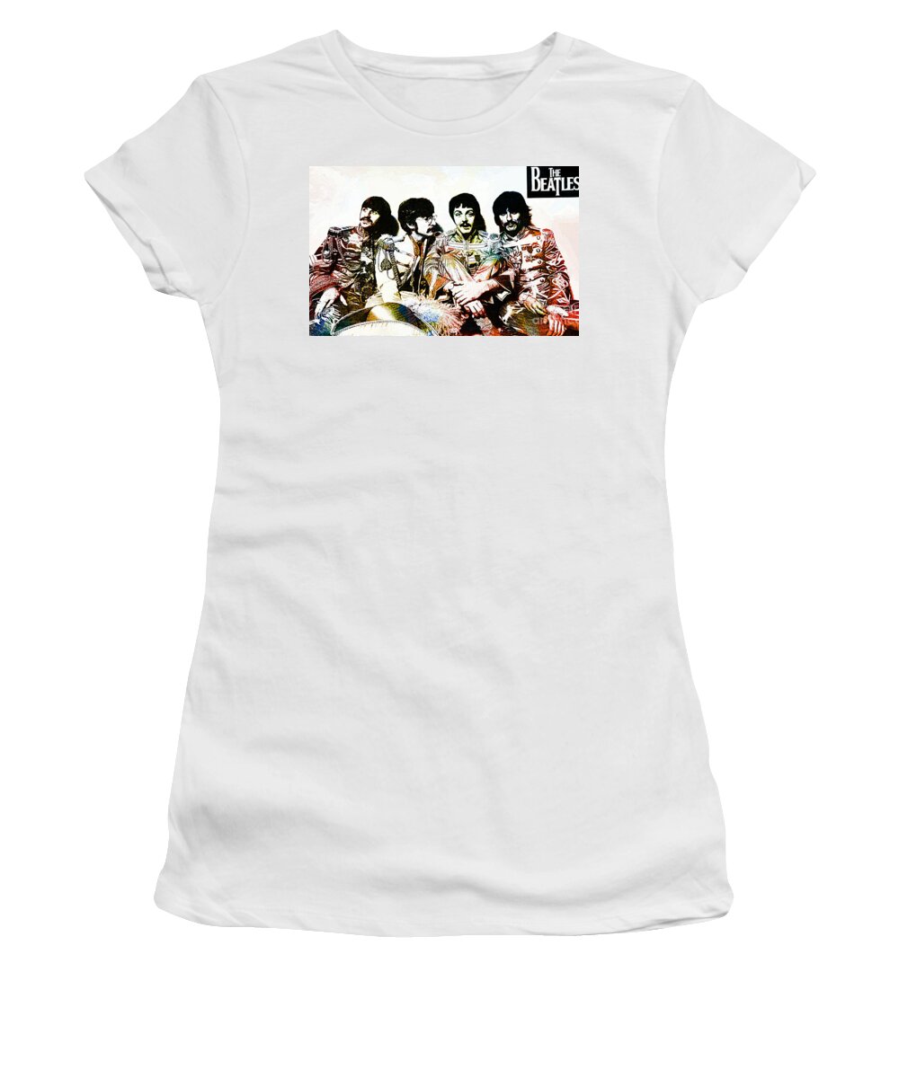 The Beatles Women's T-Shirt featuring the drawing The Beatles--Sargent Peppers Lonely Hearts Club Band by Ian Gledhill