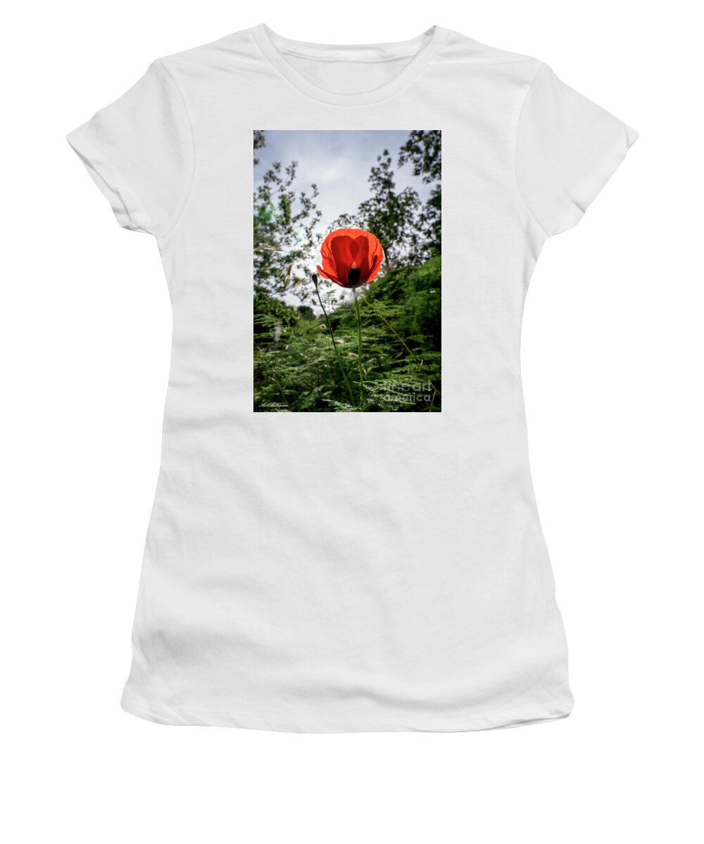 Color Women's T-Shirt featuring the photograph The big red 02 by Arik Baltinester