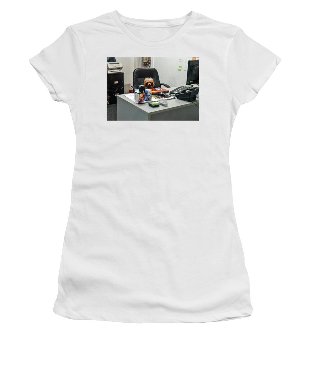 Rebecca Dru Photography Women's T-Shirt featuring the photograph The Boss by Rebecca Dru
