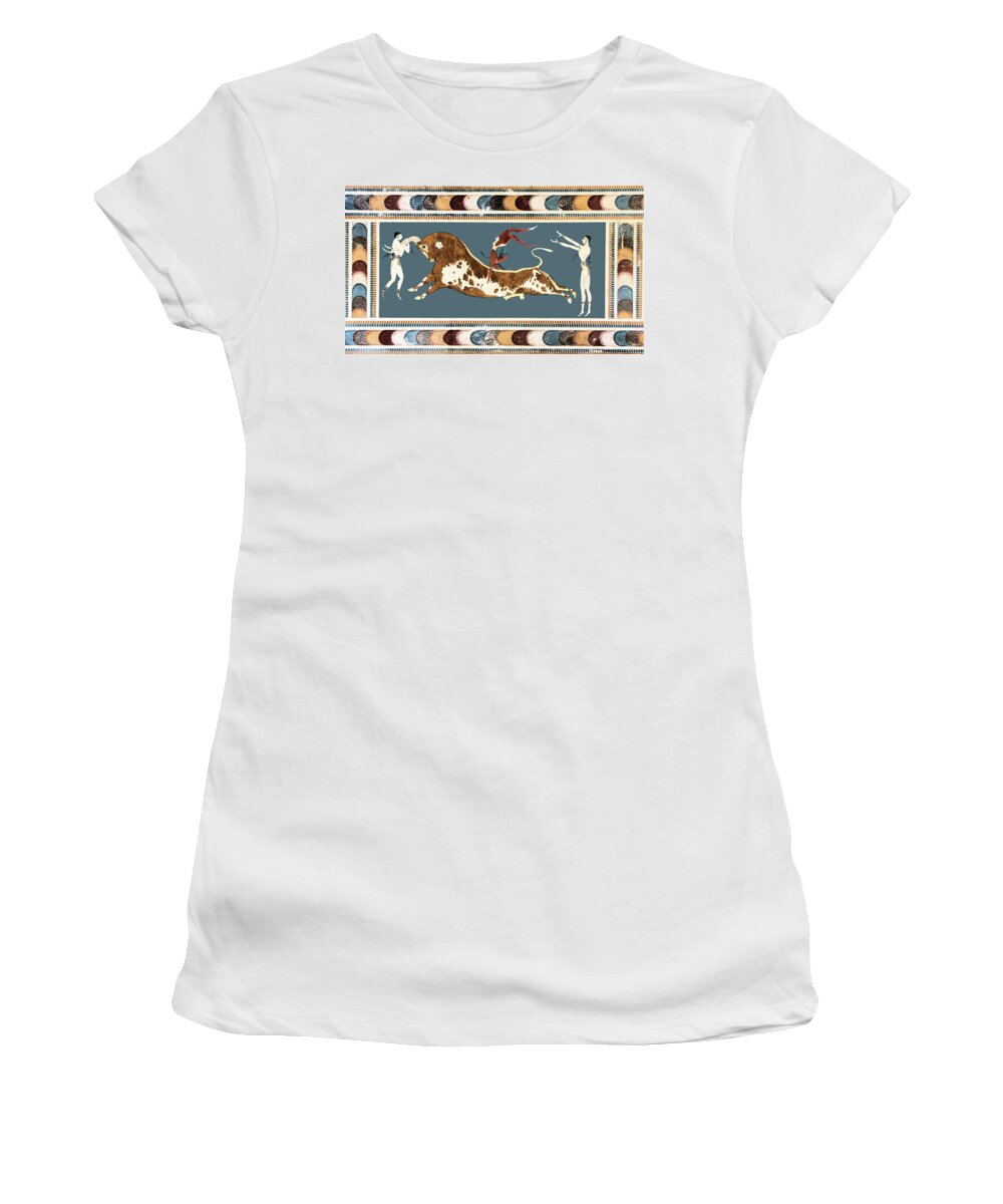 Bull Women's T-Shirt featuring the painting The Bull of Knossos by Unknown