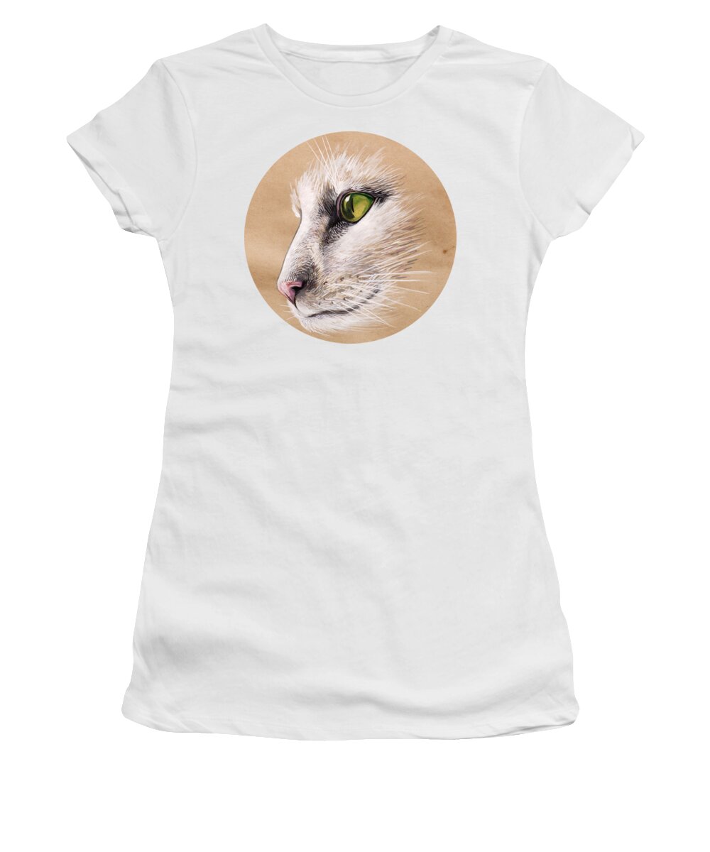 Cat Women's T-Shirt featuring the painting The Cat by Alexandra Chelebiyska
