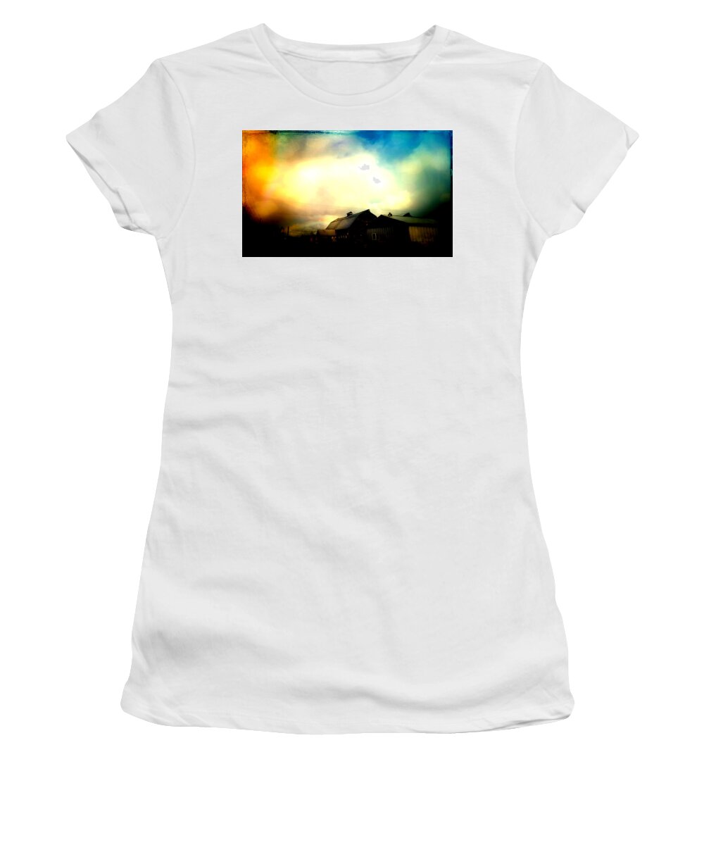 Barn Women's T-Shirt featuring the digital art The Dairy Barns by Cathy Anderson