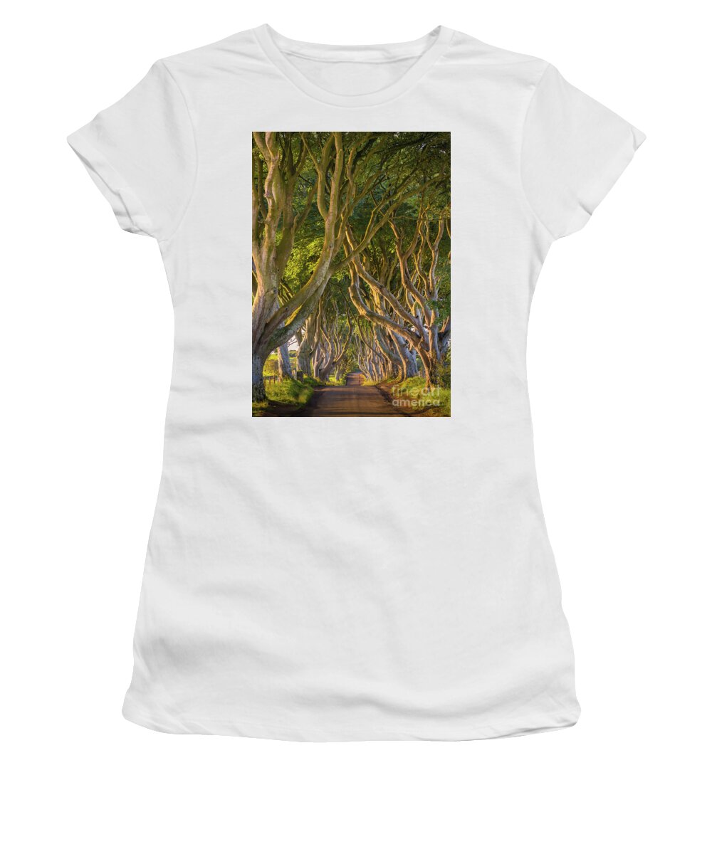 Ancient Trees Women's T-Shirt featuring the photograph The Dark Hedges by Henk Meijer Photography