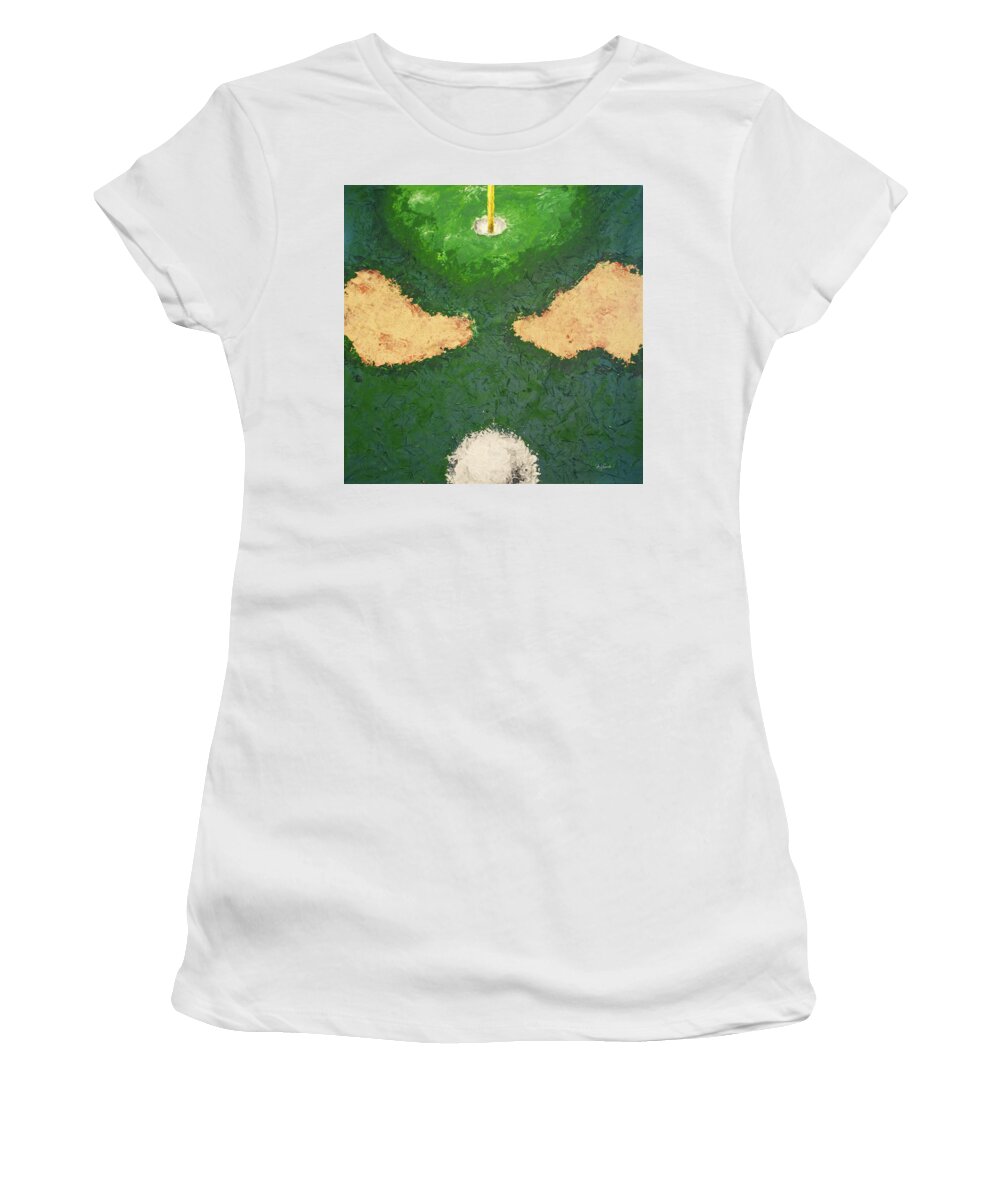 Nude Beach Women's T-Shirt featuring the painting The Elusive 3 by Michael Fencik