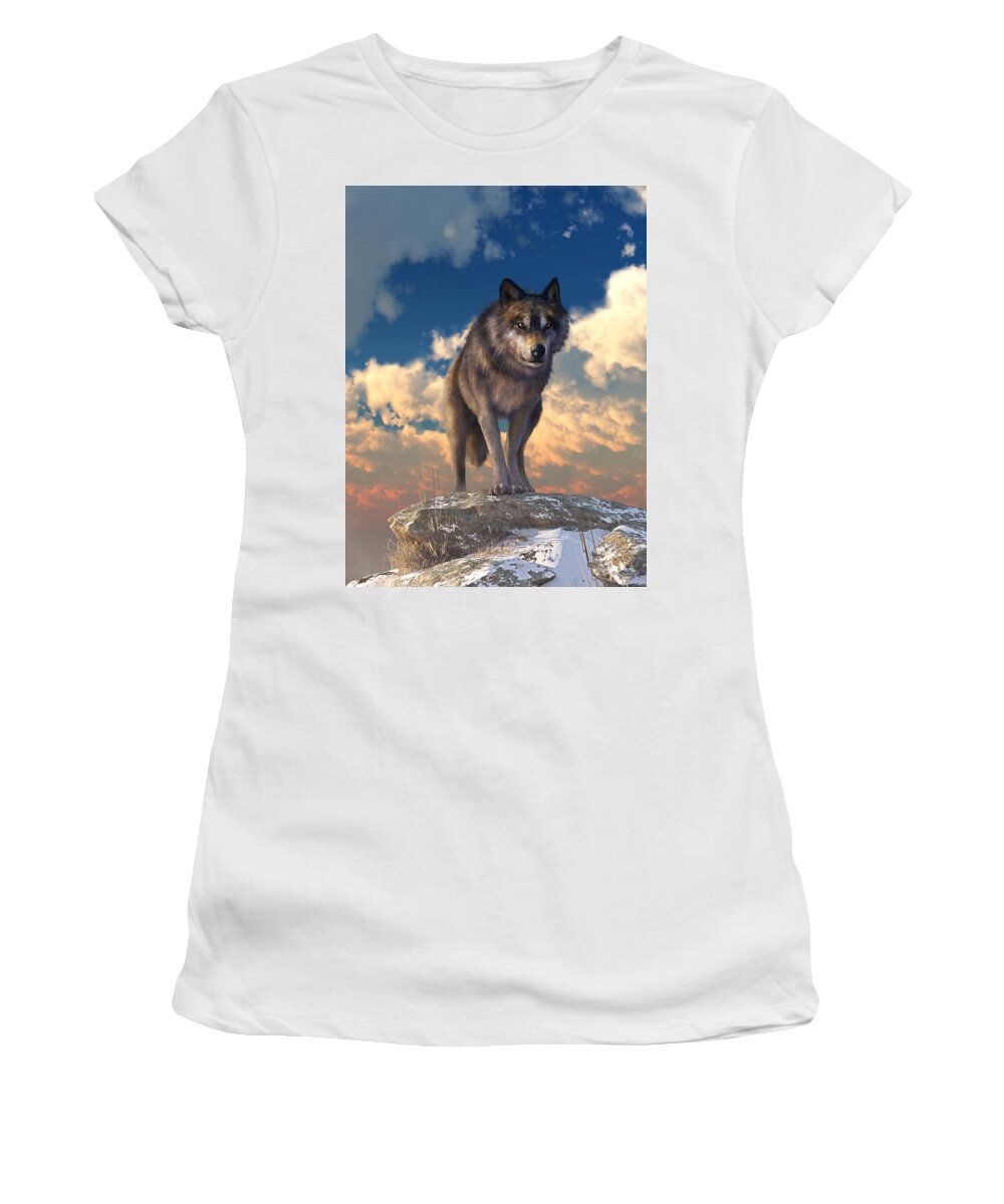 The Eyes Of Winter Women's T-Shirt featuring the photograph The Eyes of Winter by Daniel Eskridge
