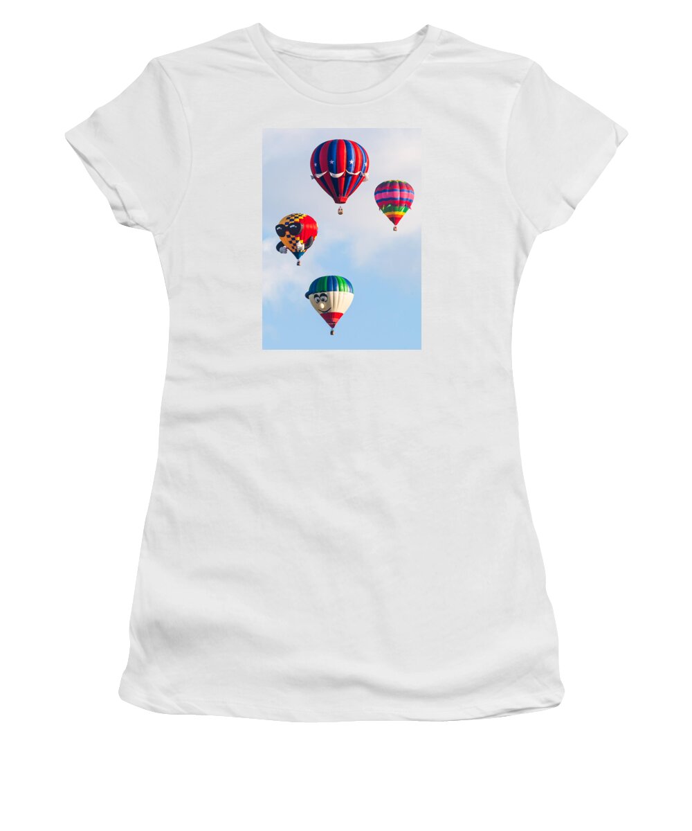  Multiple Hot Air Balloons Women's T-Shirt featuring the photograph The gang by Charles McCleanon