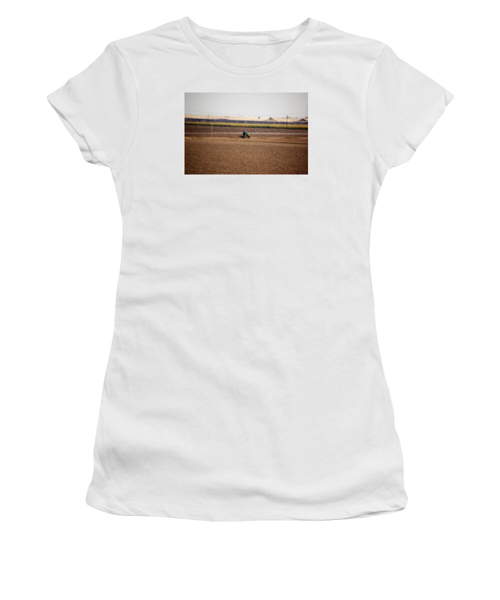 Tractor Women's T-Shirt featuring the photograph The green Tractor by Maria Aduke Alabi