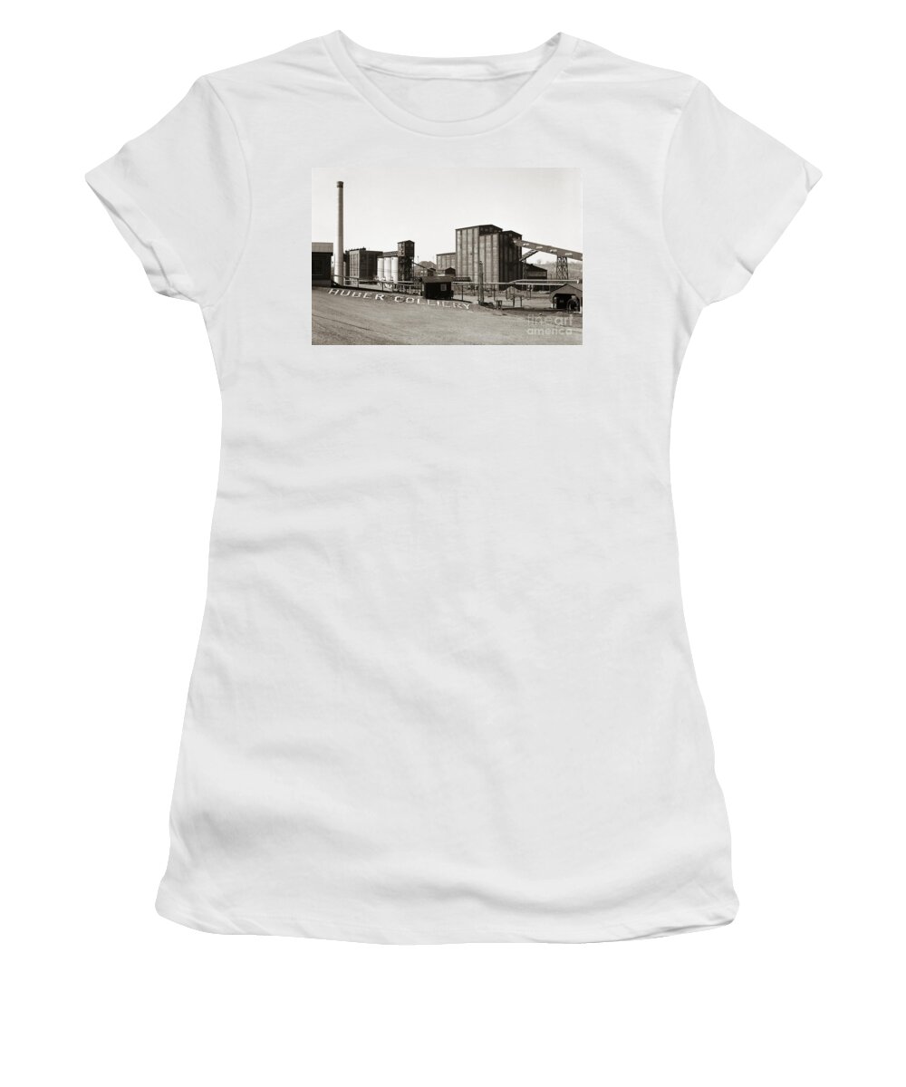Huber Colliery Women's T-Shirt featuring the photograph The Huber Colliery Ashley Pennsylvania 1953 by Arthur Miller