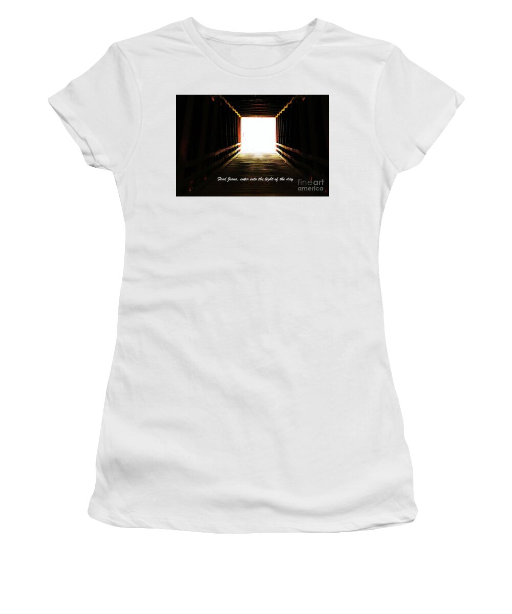 Covered Bridge Women's T-Shirt featuring the photograph The Light by Merle Grenz
