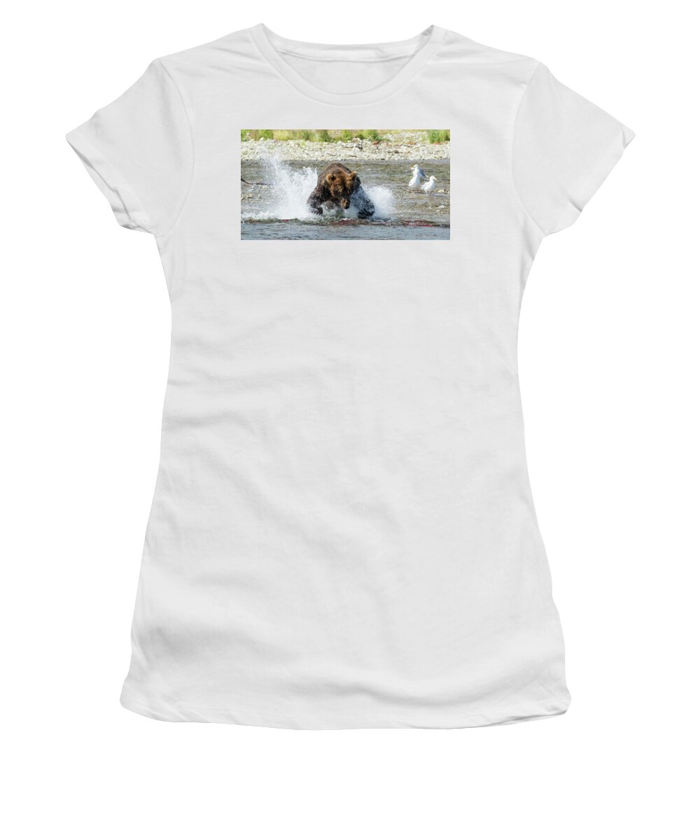 Alaska Women's T-Shirt featuring the photograph The Lunge by Cheryl Strahl