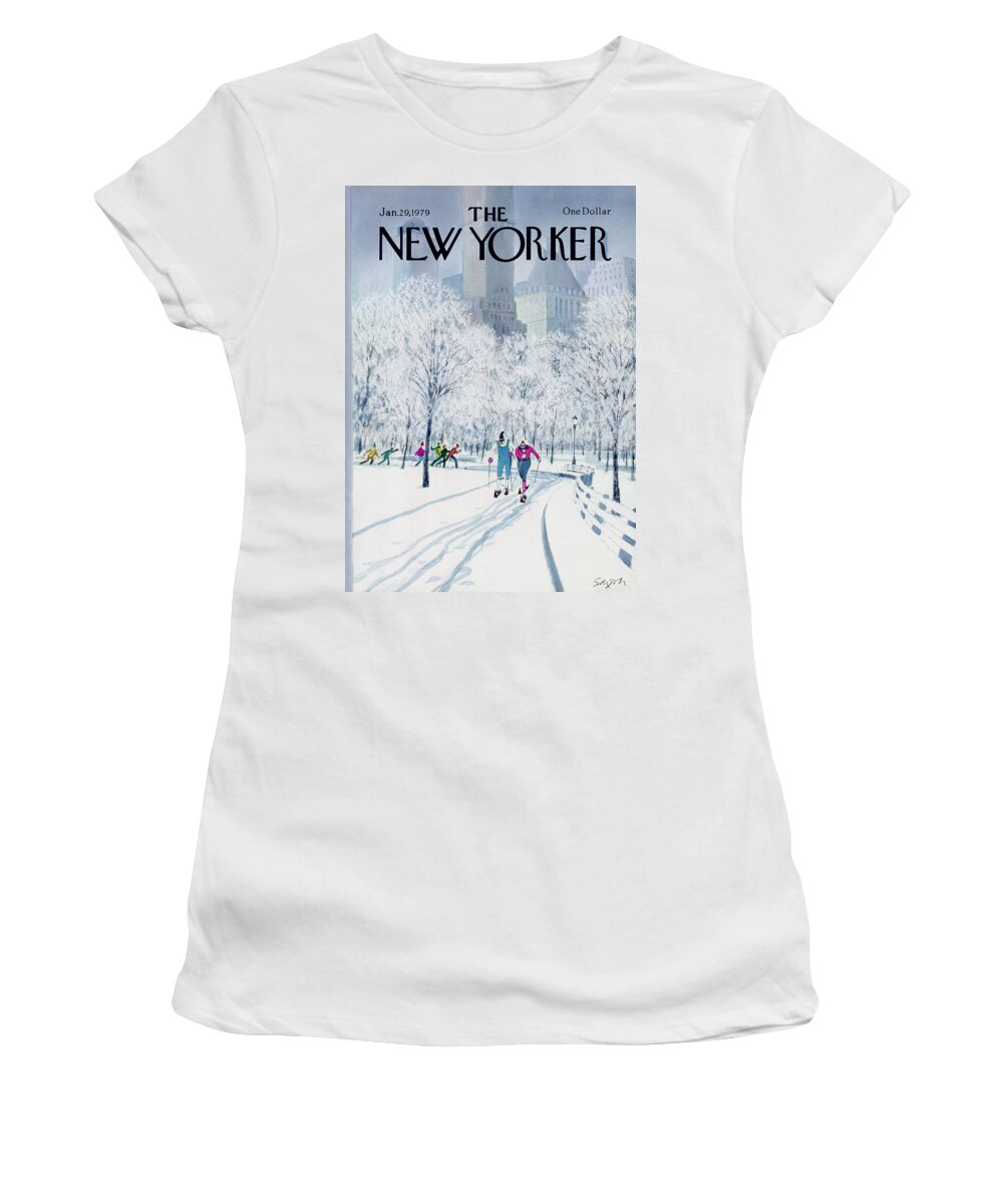 Sports Women's T-Shirt featuring the painting New Yorker January 29th, 1979 by Charles Saxon