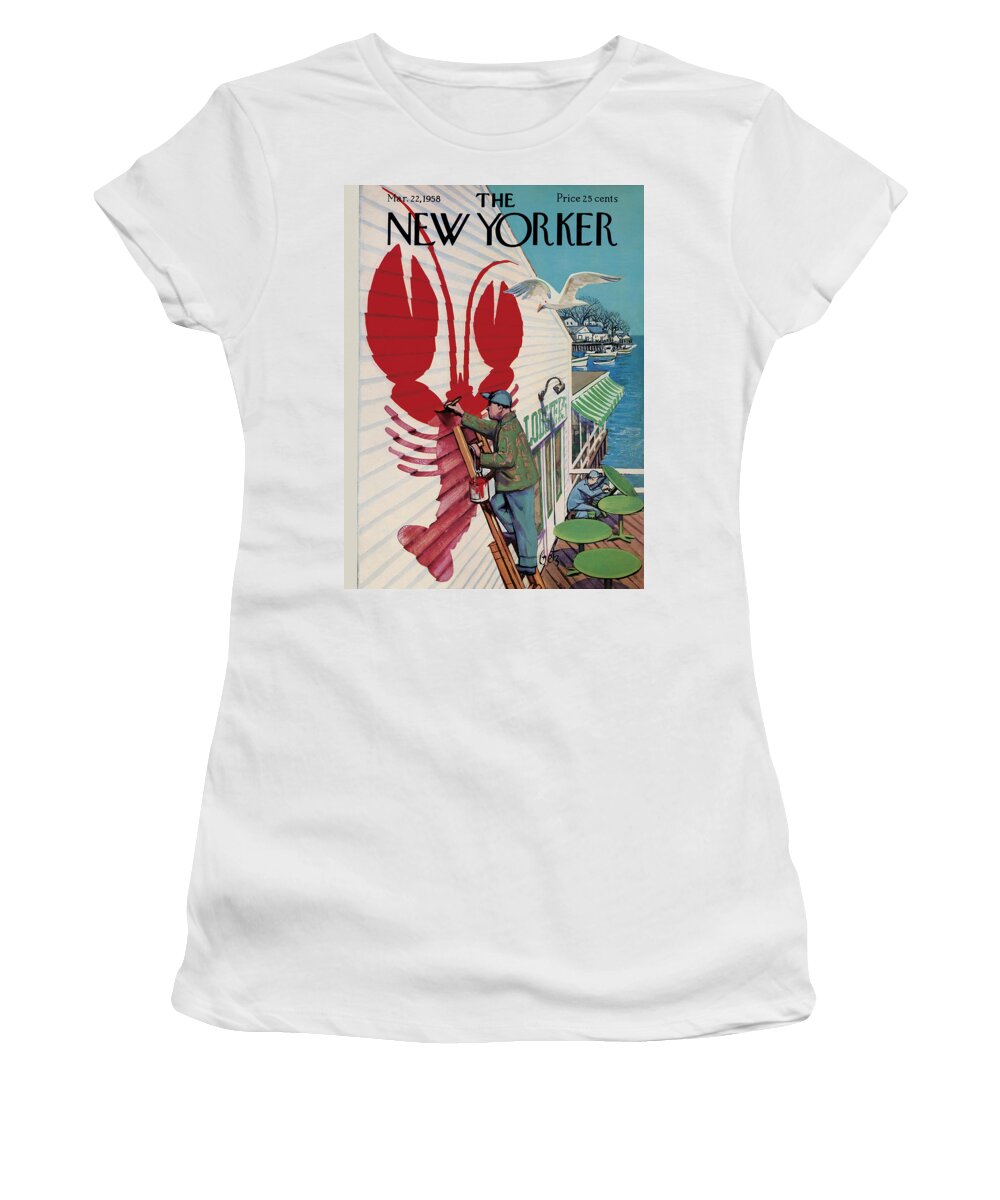 #faatoppicks Women's T-Shirt featuring the painting New Yorker March 22, 1958 by Arthur Getz