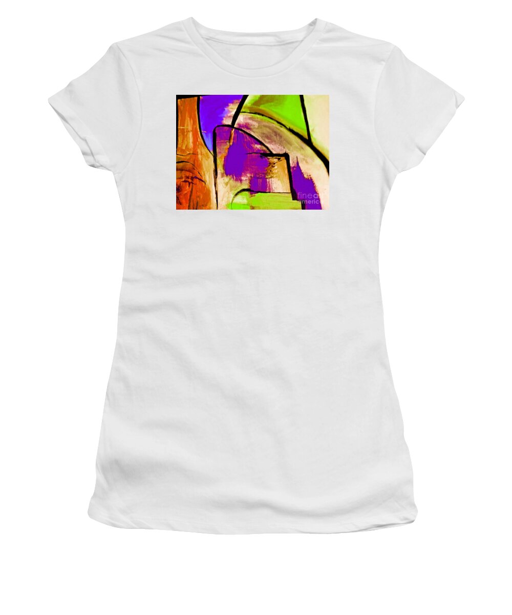 Abstract Women's T-Shirt featuring the digital art The Redefining Painting Abstract by Lisa Kaiser