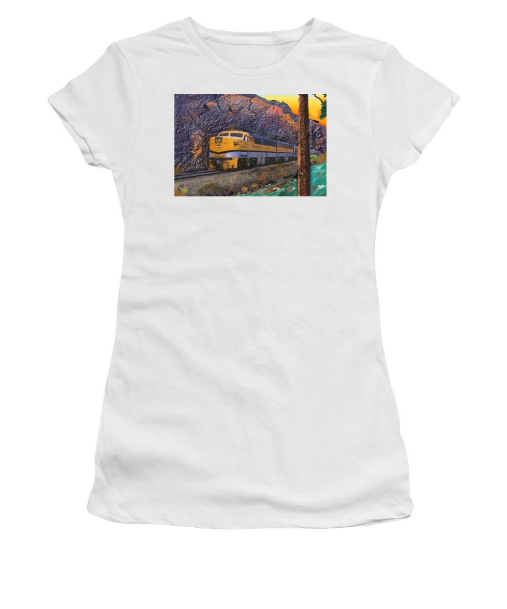 Trains Women's T-Shirt featuring the digital art The Royal Gorge by J Griff Griffin