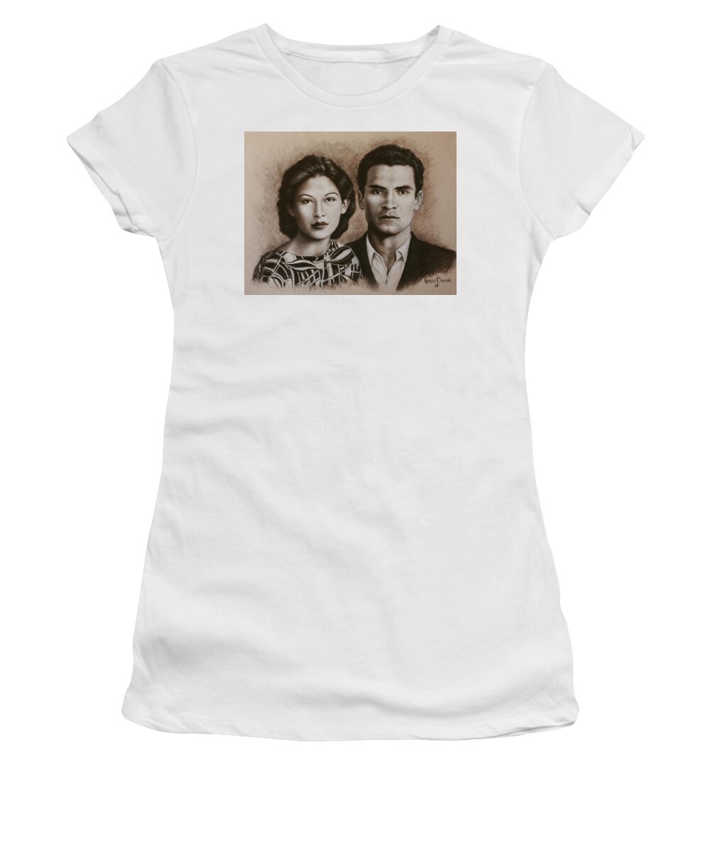 The Sandovals Women's T-Shirt featuring the drawing The Sandovals by Harvie Brown