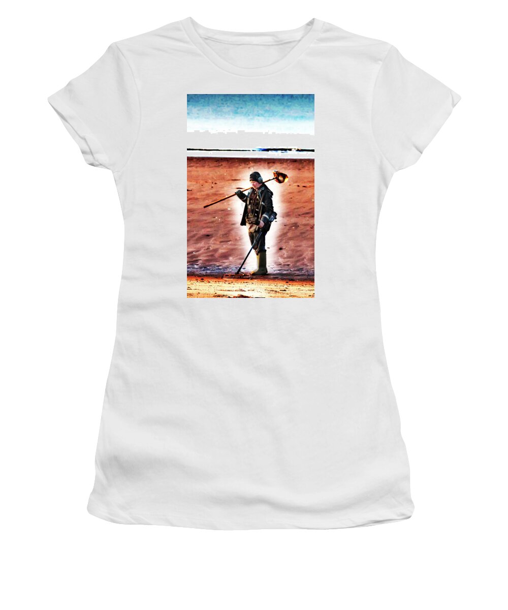 Metal Detector Women's T-Shirt featuring the photograph The Seeker by Micah Offman