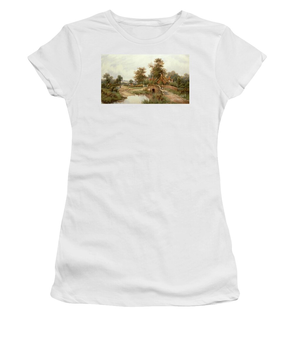 Bridge Women's T-Shirt featuring the painting The Sheep Drover by Thomas Octavius Clark