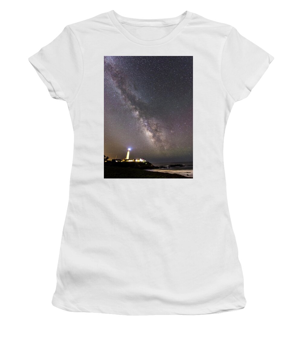 Milky Way Women's T-Shirt featuring the photograph The Shore of Night by Alex Lapidus