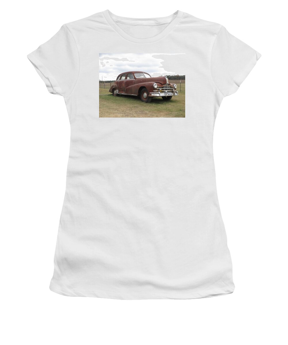Pontiac Women's T-Shirt featuring the photograph The Silver Streak - Rusted by Cindy Clements