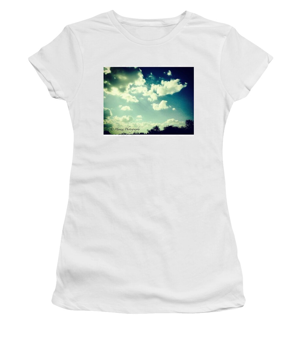 Afternoon_pic Women's T-Shirt featuring the photograph Sky with clouds by Hamza Kamran