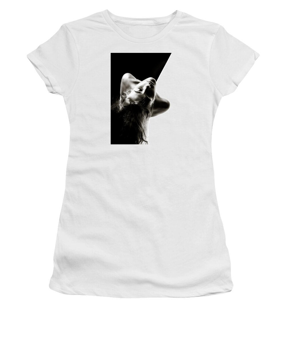 Black-white-split-seamless Women's T-Shirt featuring the photograph The Terminator Project by Rikk Flohr
