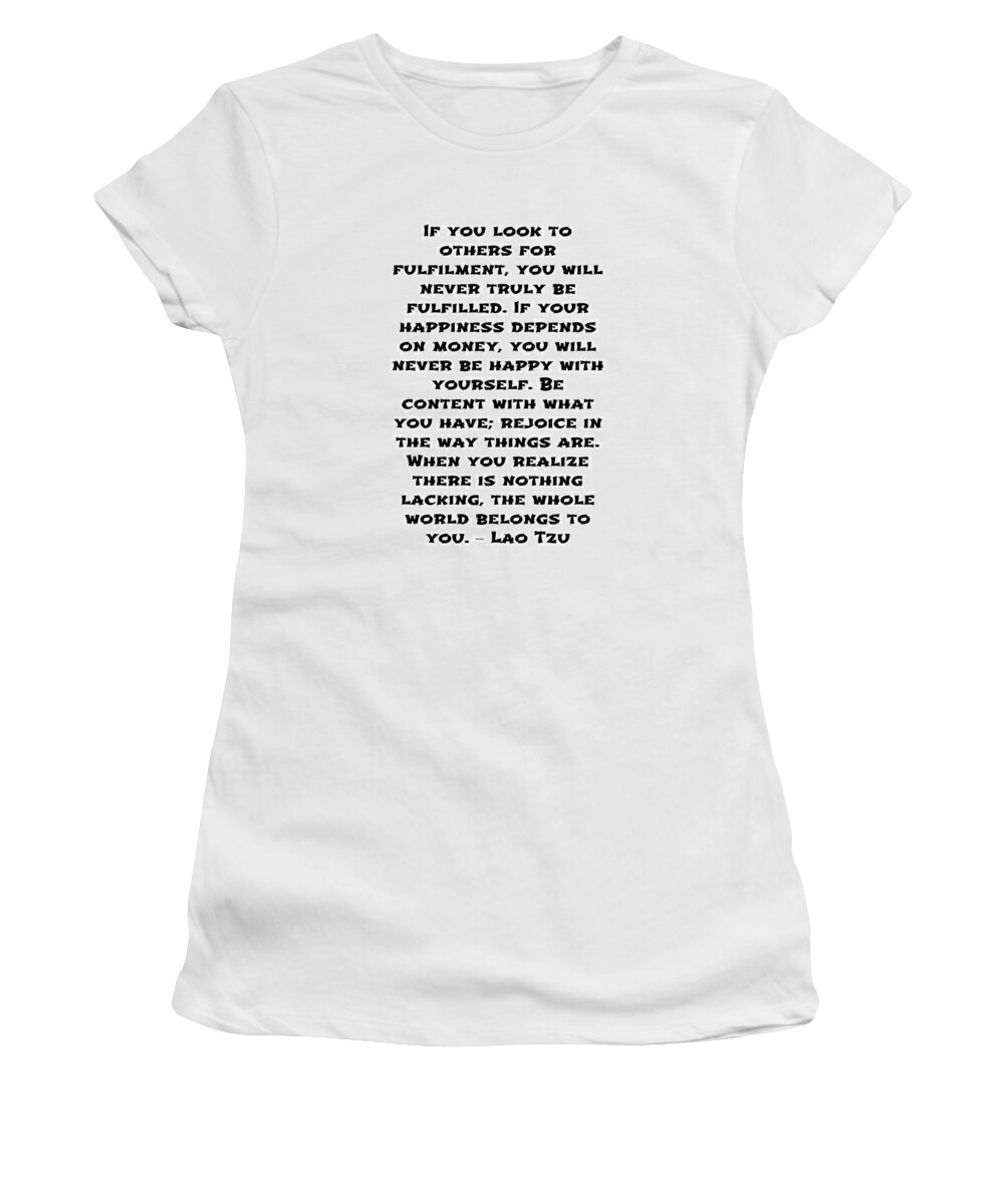 Typography Women's T-Shirt featuring the mixed media The Whole World Lao Tzu by Joseph S Giacalone