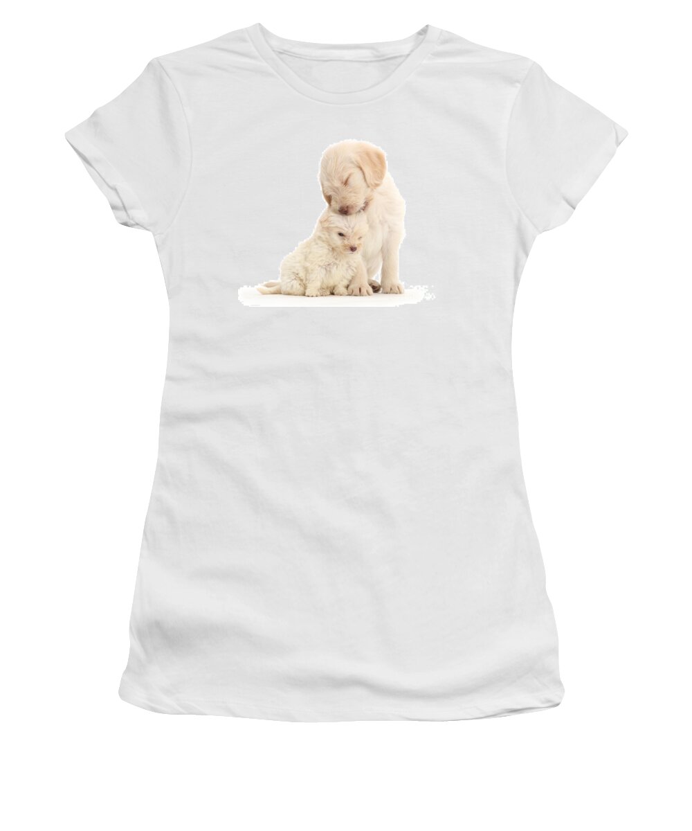 Golden Labradoodle Women's T-Shirt featuring the photograph They call it Puppy Love by Warren Photographic
