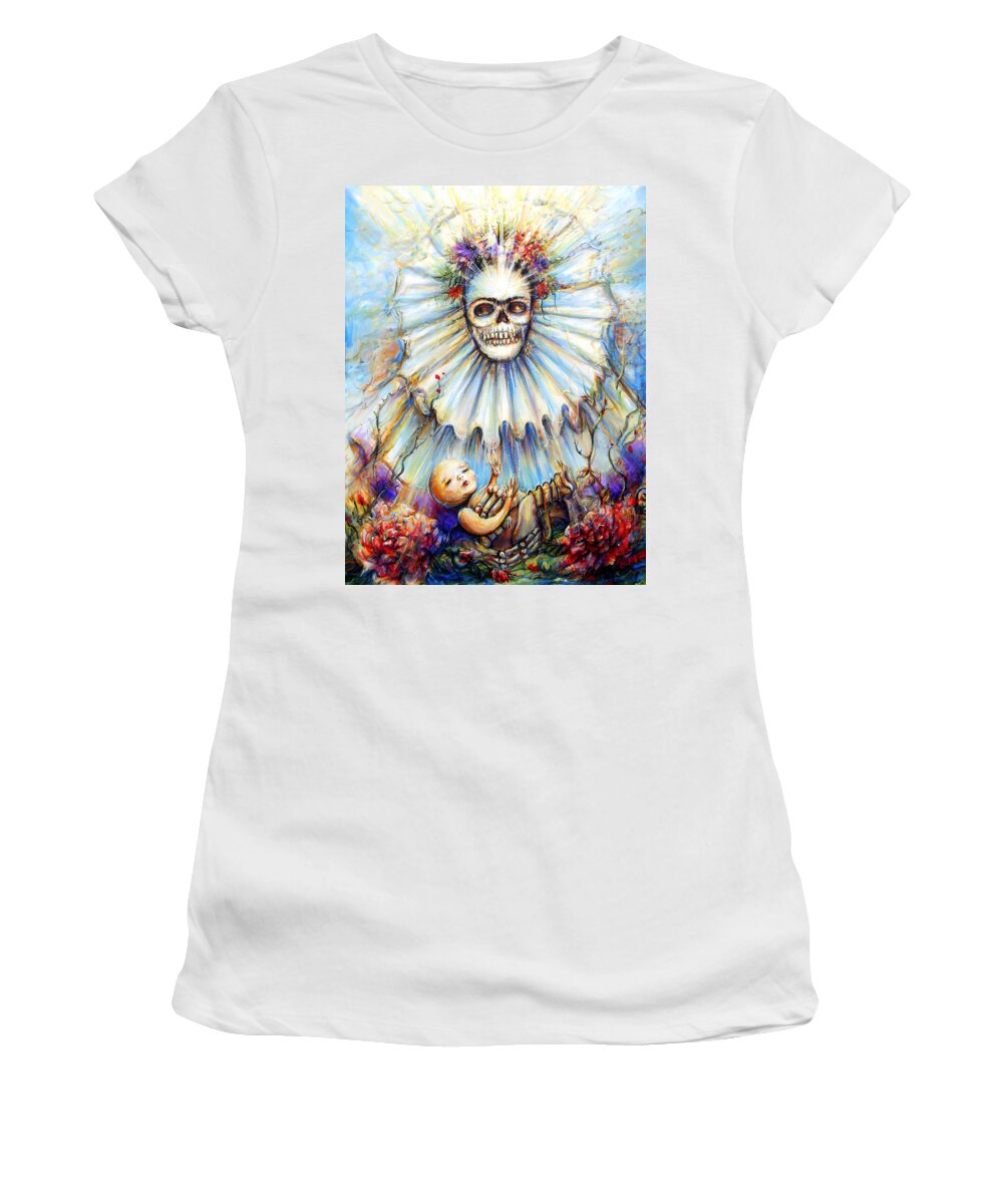 Frida Kahlo Women's T-Shirt featuring the painting Thinking About Life by Heather Calderon