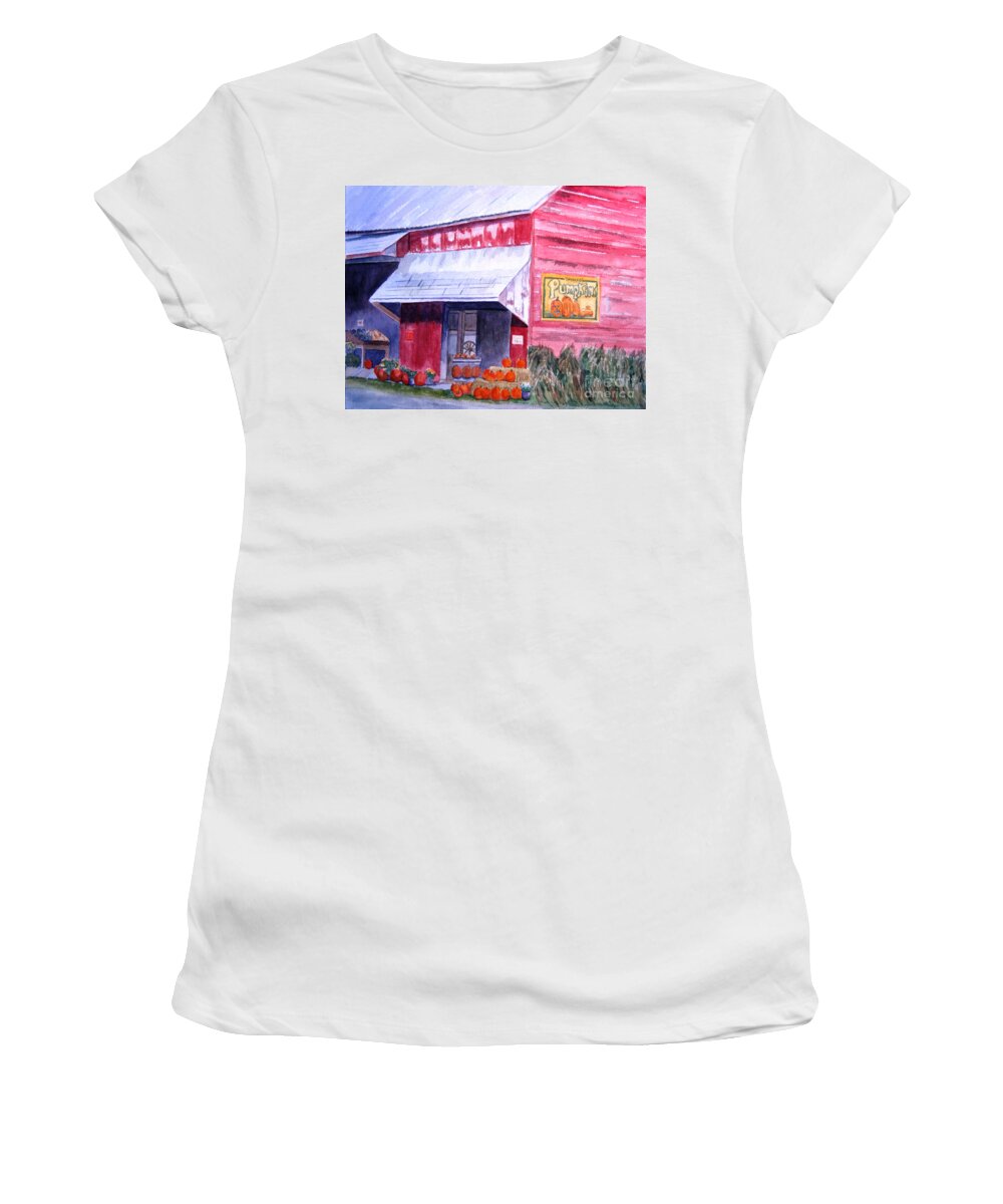 Watercolor Women's T-Shirt featuring the painting Thomas Market by Lynne Reichhart