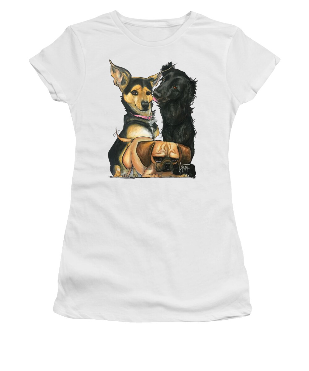 Thompson 3932 Women's T-Shirt featuring the drawing Thompson 3932 by Canine Caricatures By John LaFree