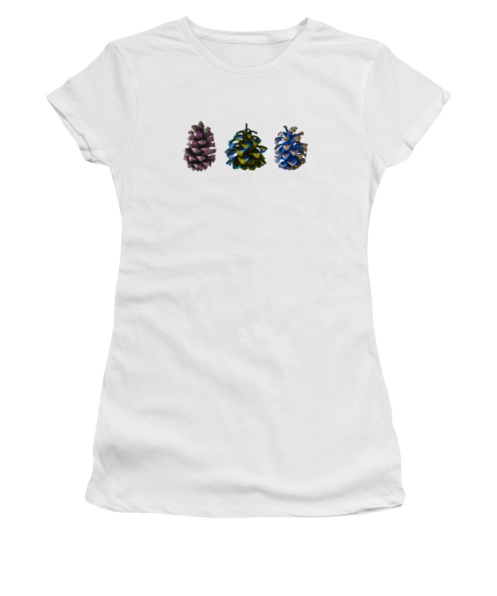 Pine Cones Pine Women's T-Shirt featuring the photograph Three Pine Cones by Stan Magnan