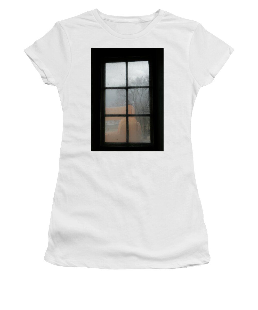 Look Women's T-Shirt featuring the photograph Through a Museum Window by Marilyn Hunt