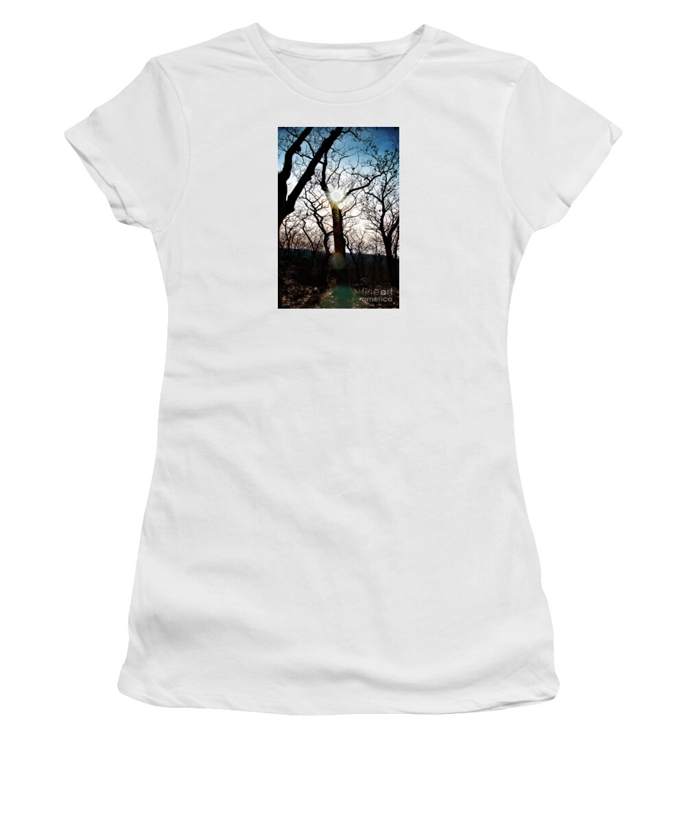Through Women's T-Shirt featuring the photograph Through the Trees by Rebecca Davis