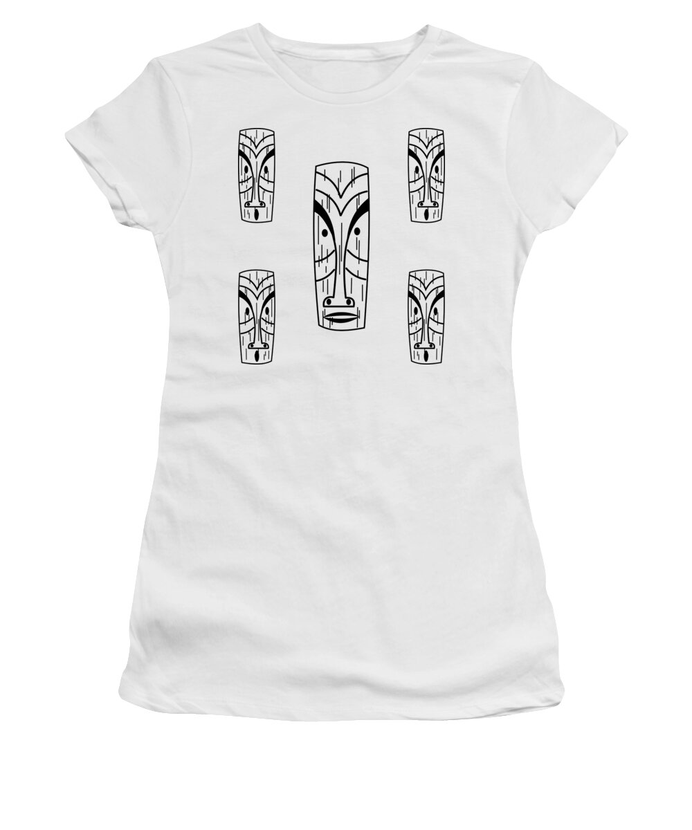 Mid Century Modern Women's T-Shirt featuring the digital art Tikis by Donna Mibus