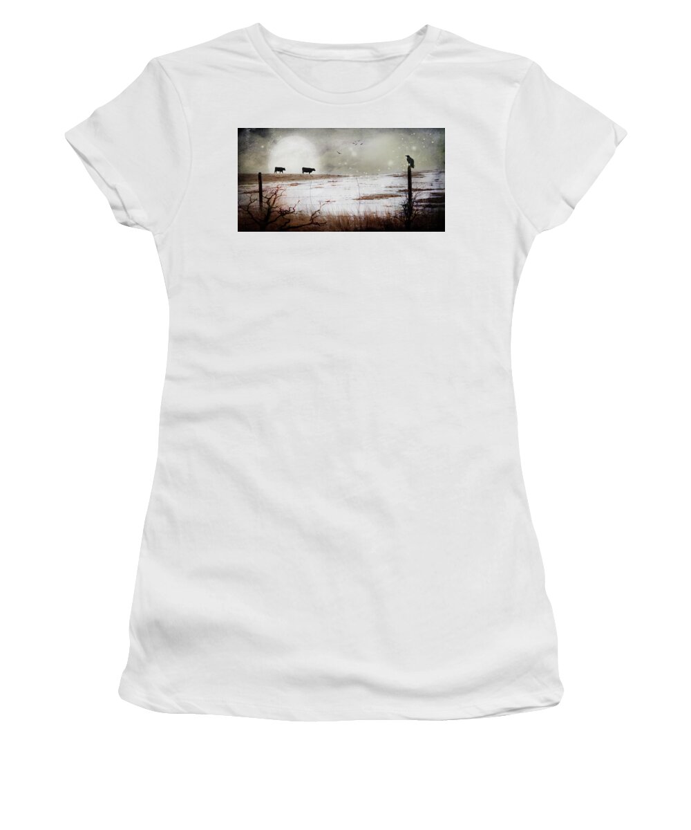Cow Women's T-Shirt featuring the photograph 'til The Cows Come Home by Theresa Tahara